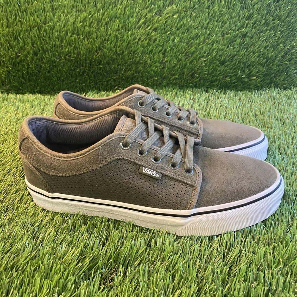 Vans Chukka Suede Low Skateboard Shoes Perf Grape Leaf Green/ White Mens 7.5 New